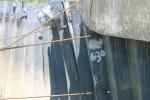 Damaged rip raps spotted along the river