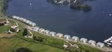 Aerial view of the floating houses in Maasbommel