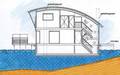 Schematization of the floating houses in Maasbommel
