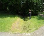 entrence tot the pond - green transportgutter