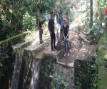 Our group standing up the sand dam