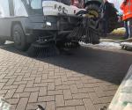 Reiniging proefvak 2 met veeg zuig combinatie