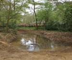 Swale after first new use with overflow to the two vertical infiltration pipes - credit Antal Zuurman