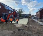 Aanleg steenwol (Rockflow) waterberging