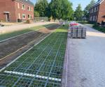 Rijbaan, parkeren met vak indeling en wadi - 2
