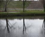 Pipe inlets to pond