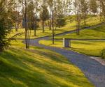 View of the park. Permeable mineral paths