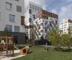 View of the courtyard space on the green roof